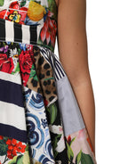 Dolce & Gabbana Multicolor Patchwork Cotton AlineMini Dress - Eljoys Fashion 