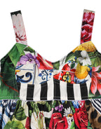 Dolce & Gabbana Multicolor Patchwork Cotton AlineMini Dress - Eljoys Fashion 
