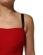 Dolce & Gabbana Red Stretch Bodycon Sheath Knee Length Dress - Eljoys Fashion 