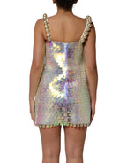 Dolce & Gabbana Multicolor Sequin Holographic Mini  Dress - Eljoys Fashion 