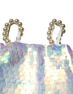 Dolce & Gabbana Multicolor Sequin Holographic Mini  Dress - Eljoys Fashion 