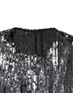 Dolce & Gabbana Black Sequined Long Sleeves Midi A-line  Dress - Eljoys Fashion 