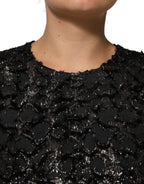 Dolce & Gabbana Black Sequin Bouclé Tweed Sheath Dress - Eljoys Fashion 