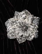 Dolce & Gabbana Black Velvet Flower Embellishment Aline Dress - Eljoys Fashion 
