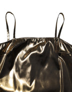 Dolce & Gabbana Metallic Gold Sleeveless A-line Mini Dress - Eljoys Fashion 