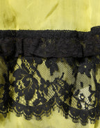 Dolce & Gabbana Yellow Black Babydoll Chemise Lingerie Dress - Eljoys Fashion 