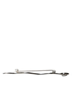 Dolce & Gabbana Silver Brass Crystal Spilla Serpente Mens Brooch Pin