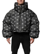 Dolce & Gabbana Black DG Monogram Full Zip Puffer Men Jacket - Eljoys Fashion 