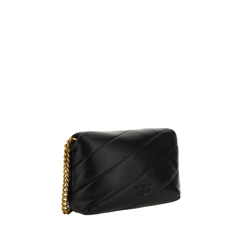 PINKO Black Calf Leather Bos Taurus Shoulder Bag PINKO