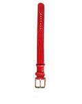 Dolce & Gabbana red exotic leather women’s armband with gold-tone metal buckle, stylish and luxurious accessory.