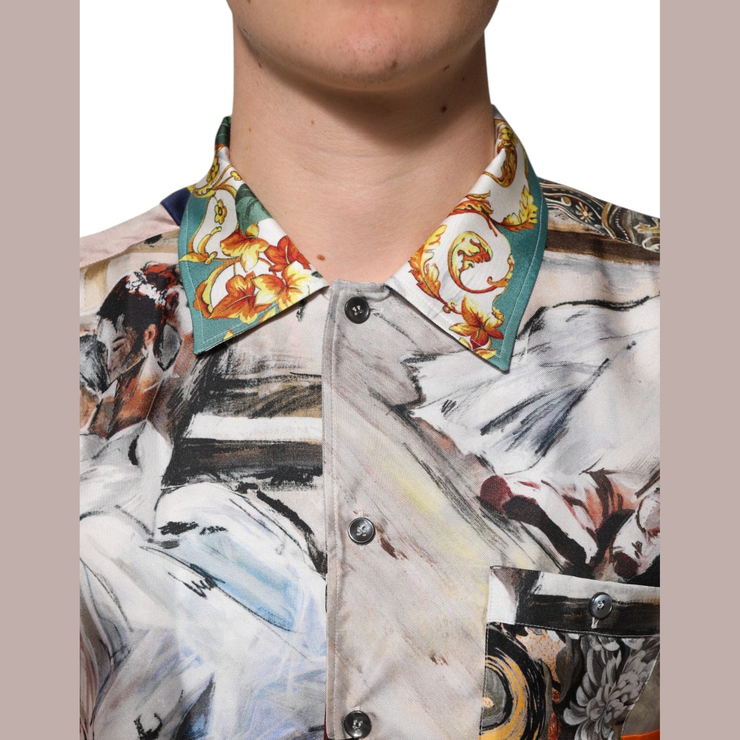 Dolce & Gabbana Multicolor Shell Print Hawaii Casual Shirt