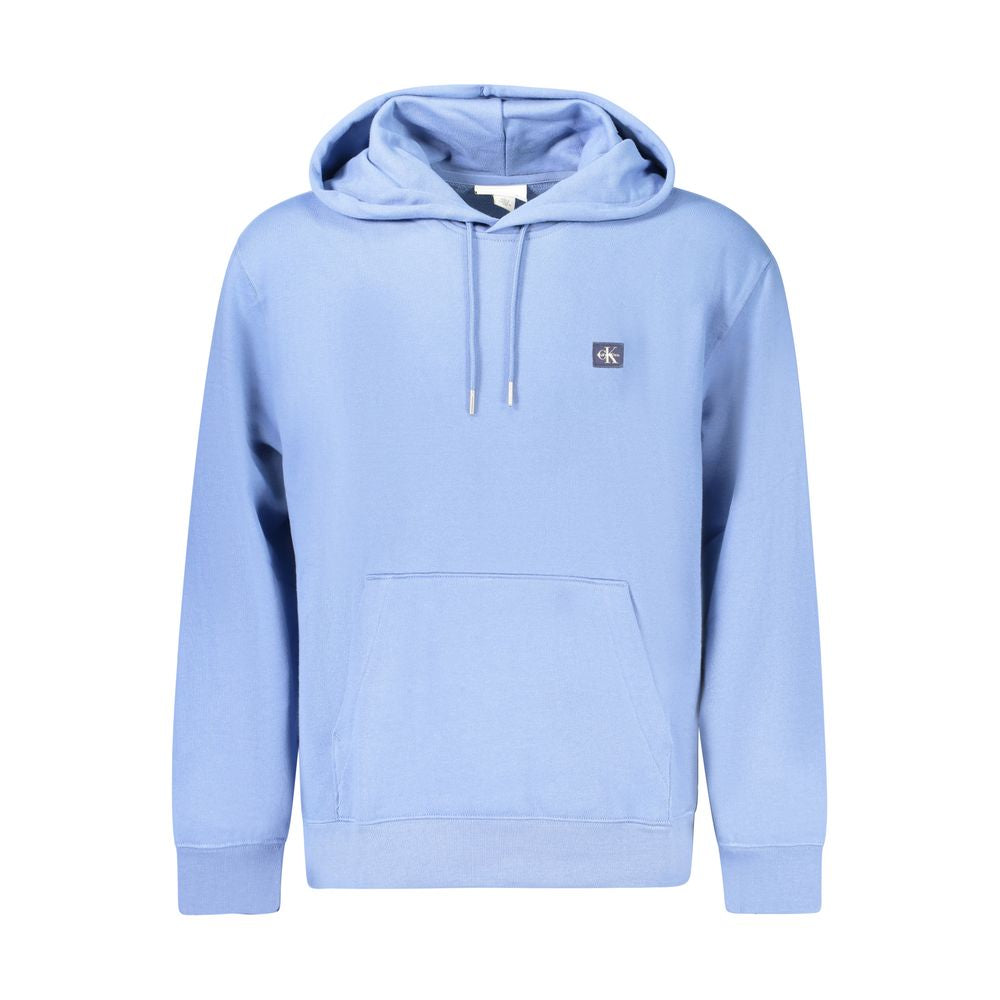 Calvin Klein Azzurro cotton men's T-shirt in light blue with crew neckline and short sleeves, displayed flat on a white background.