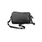 Twinset black polyurethane women's camera bag with adjustable strap and compact design, ideal for stylish everyday use.