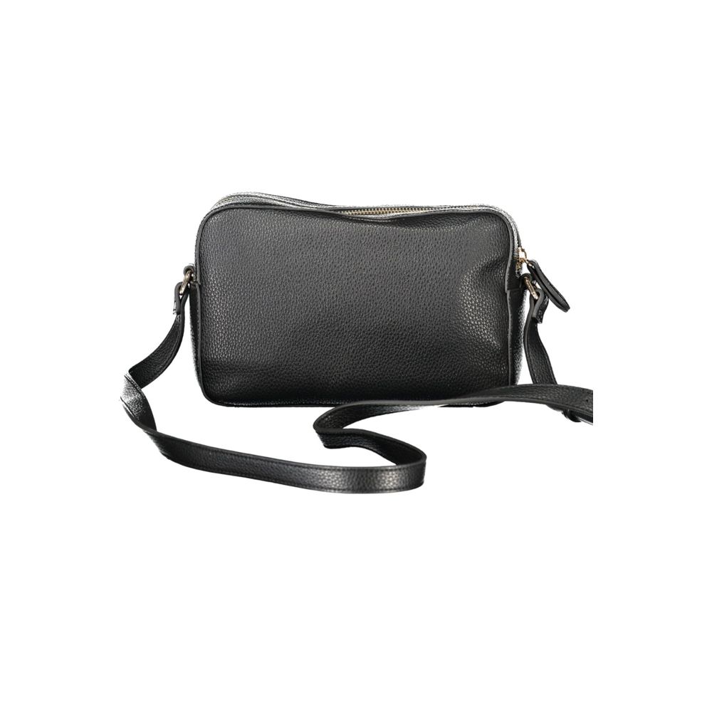 Twinset black polyurethane women's camera bag with adjustable strap and compact design, ideal for stylish everyday use.