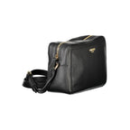 Twinset black polyurethane women's camera bag with adjustable strap and compact design, suitable for stylish everyday use.