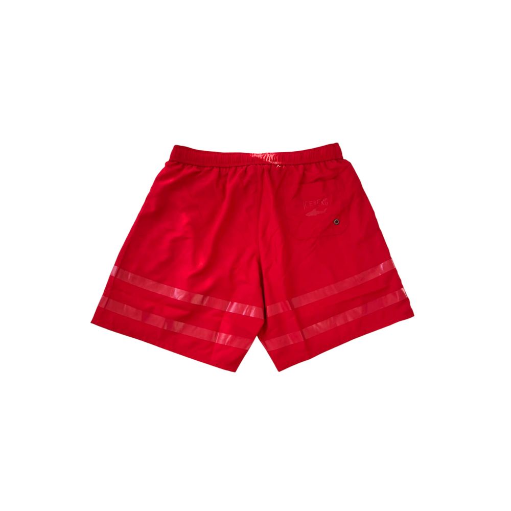 Iceberg Red Polyester Men's Swim Short