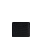 Saint Laurent Bos Taurus wallet in black calf leather with sleek design and subtle branding, showcasing fine craftsmanship.