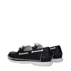 Christian Louboutin Black Leather Slip-On Loafers Christian Louboutin
