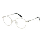 Polaroid silver metal eyeglasses frames with clear lenses, stylish and lightweight for everyday wear