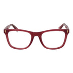 Polaroid red plastic eyeglass frames with a sleek, modern design, lightweight and stylish for everyday wear.