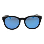 Polaroid black polycarbonate sunglasses with sleek frame and dark lenses, stylish and lightweight eyewear for sun protection.
