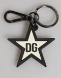 Dolce & Gabbana White Black DG Logo Star Rubber Men's Keychain Keyring - Eljoys Fashion 