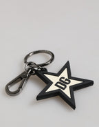 Dolce & Gabbana White Black DG Logo Star Rubber Men's Keychain Keyring - Eljoys Fashion 