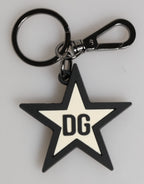 Dolce & Gabbana White Black DG Logo Star Rubber Men's Keychain Keyring - Eljoys Fashion 