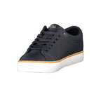 Tommy Hilfiger blue polyester men's sneaker with white sole and logo detail, sporty casual footwear.