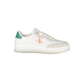 Calvin Klein Bianco polyurethane men's sneakers with white laces and sleek design, casual footwear for everyday wear.