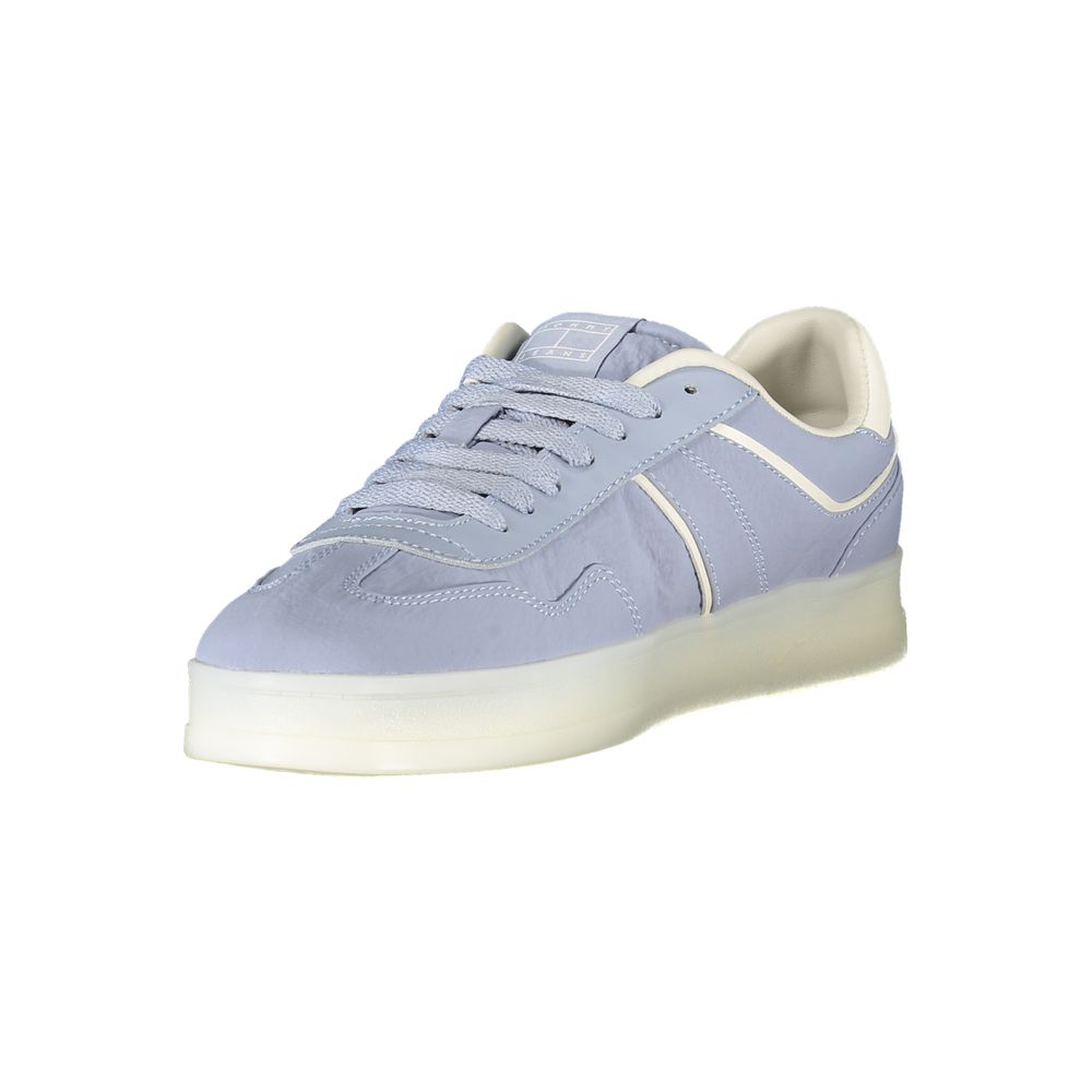 Tommy Hilfiger Azzurro women's sneaker with blue polyurethane upper and white sole, casual athletic shoe.