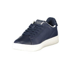 Tommy Hilfiger blue polyurethane men's sneaker with white sole and stylish design, showcasing casual athletic footwear.