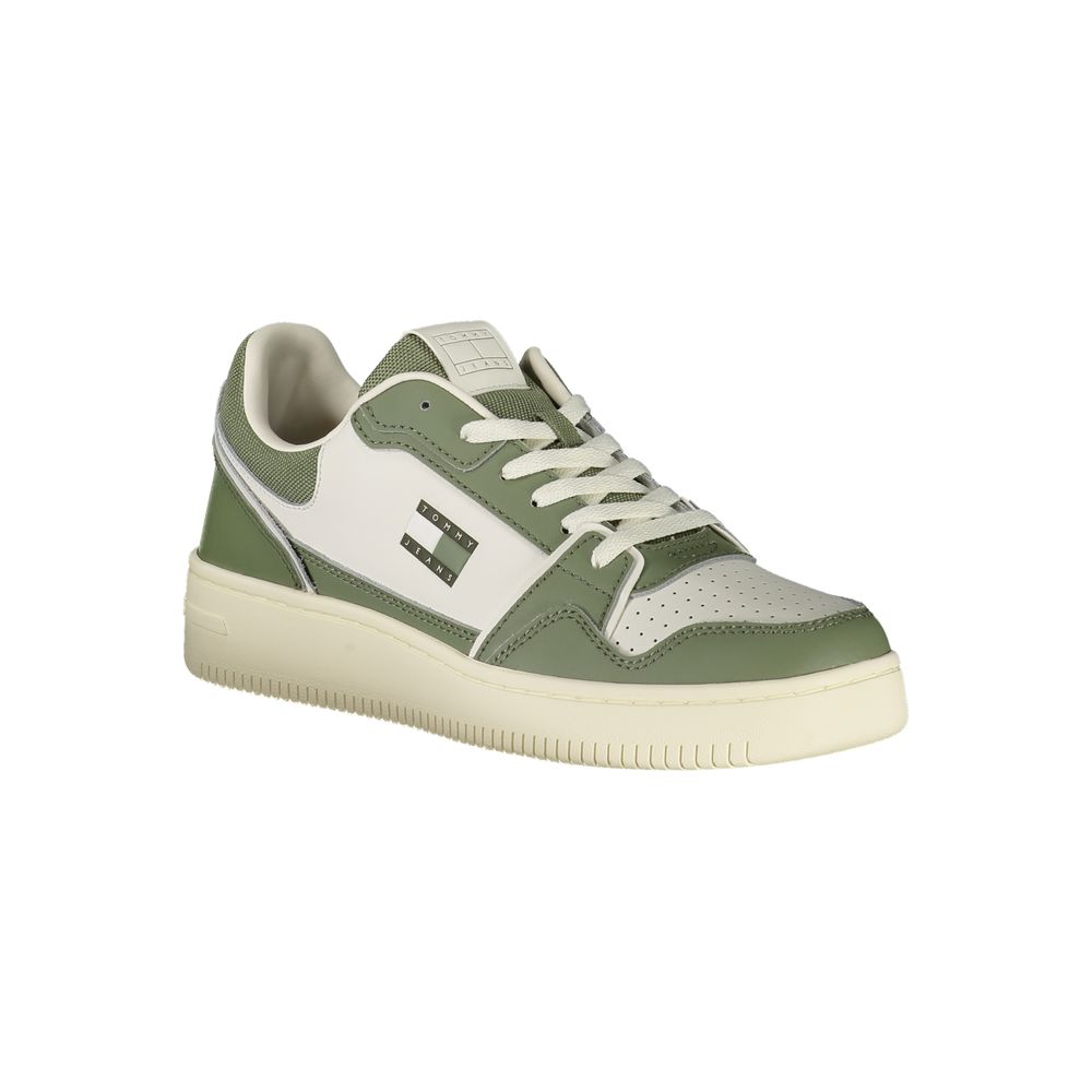 Tommy Hilfiger Verde Poliuretano men's sneaker with sleek design and green color, featuring laces and brand logo details.