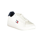 Tommy Hilfiger Bianco men's polyurethane sneaker with white design and casual style, featuring brand logo details.