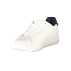 Tommy Hilfiger Bianco men's polyurethane sneakers with white design and casual style, showcasing the front view.