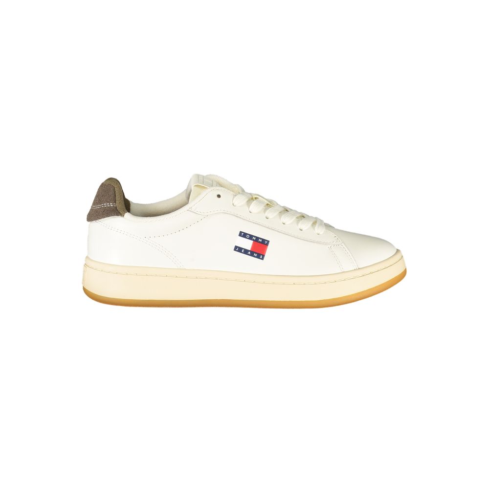 Tommy Hilfiger Bianco polyurethane women's sneaker with white design and sporty style, featuring logo accents and a comfortable sole.