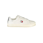 Tommy Hilfiger Bianco polyurethane women's sneakers with white design and casual style, featuring laces and brand logo.