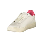 Tommy Hilfiger Bianco polyurethane women’s sneakers with white design and casual style, featuring logo accents and comfortable soles.