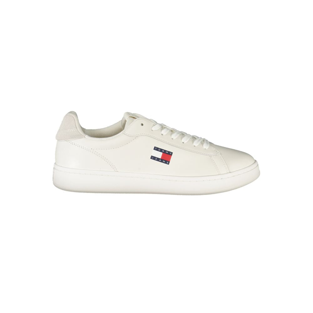 Tommy Hilfiger Bianco polyurethane men's sneaker with white upper and sporty design, casual footwear for everyday wear.