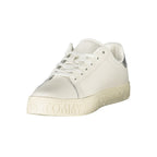 Tommy Hilfiger Bianco women's polyurethane sneakers with white design and casual low-top style, suitable for everyday wear.