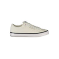 Tommy Hilfiger Bianco polyester men's sneaker with white design and sporty laces, showing side view of the casual footwear.