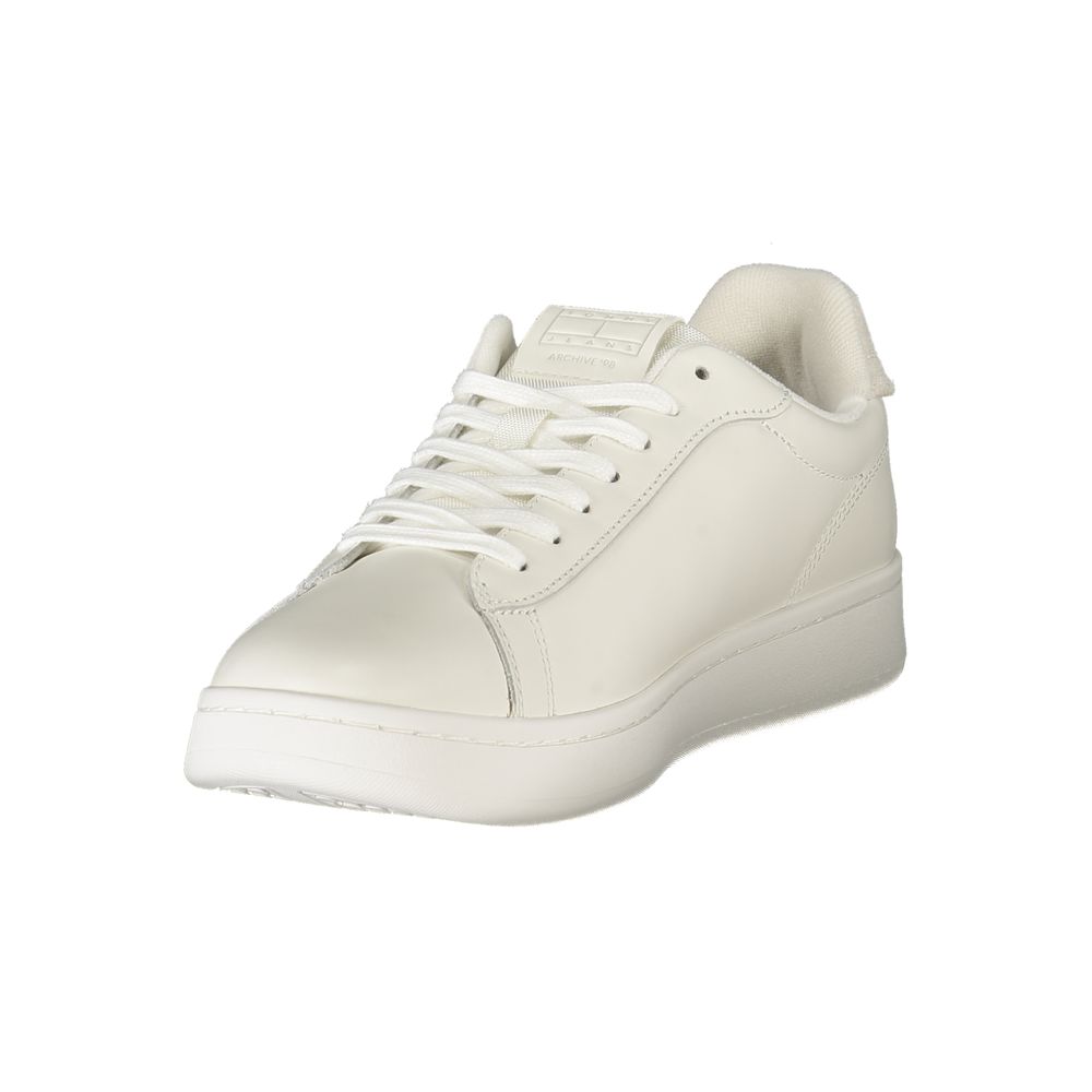 Tommy Hilfiger Bianco polyurethane men's sneaker with white design, sporty style, and casual comfort.