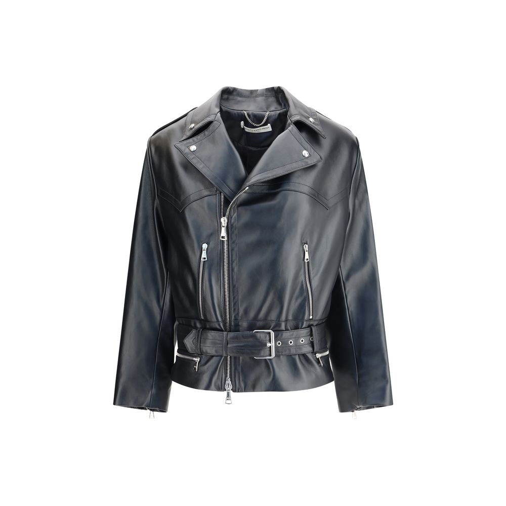 Alessandra Rich Leather Biker Jacket Alessandra Rich