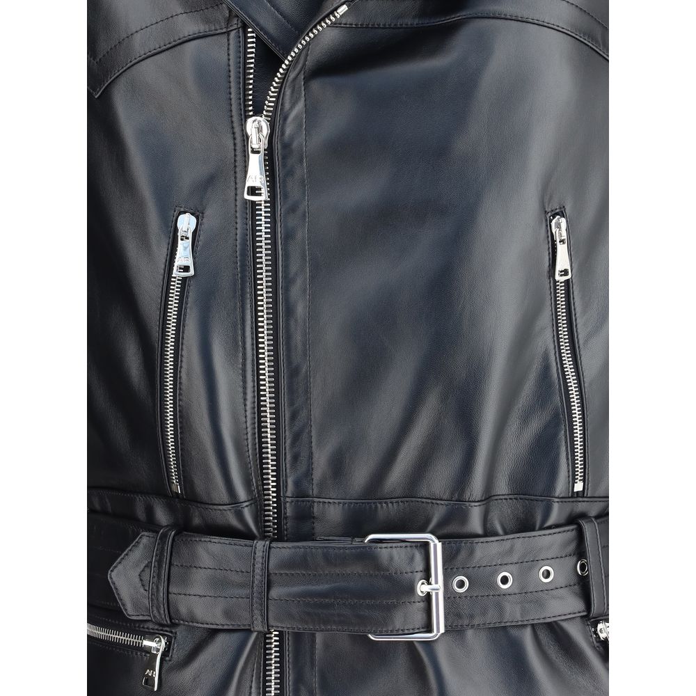 Alessandra Rich Leather Biker Jacket Alessandra Rich