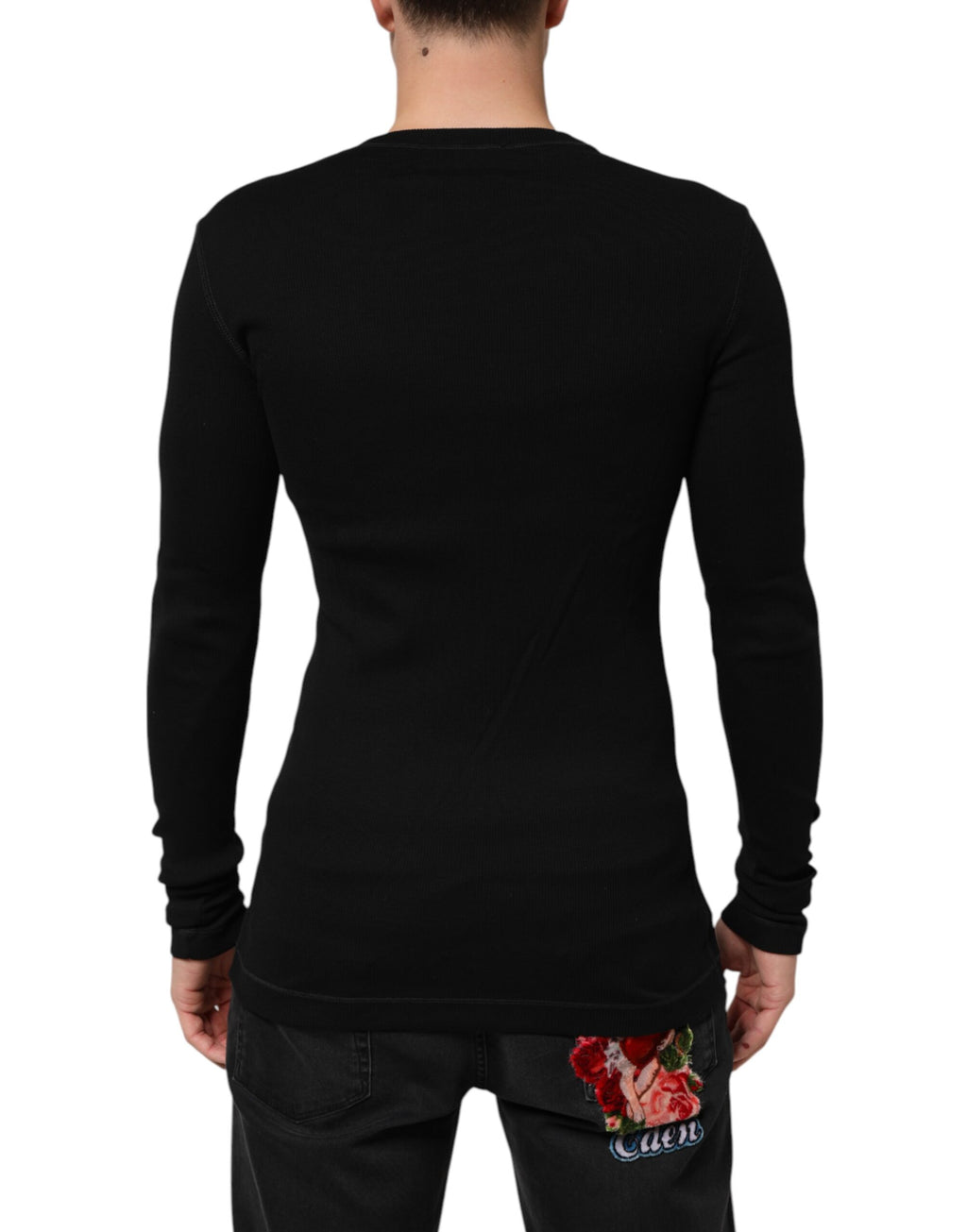 Dolce & Gabbana Black Cotton Button Up Men Cardigan Sweater - Eljoys Fashion 
