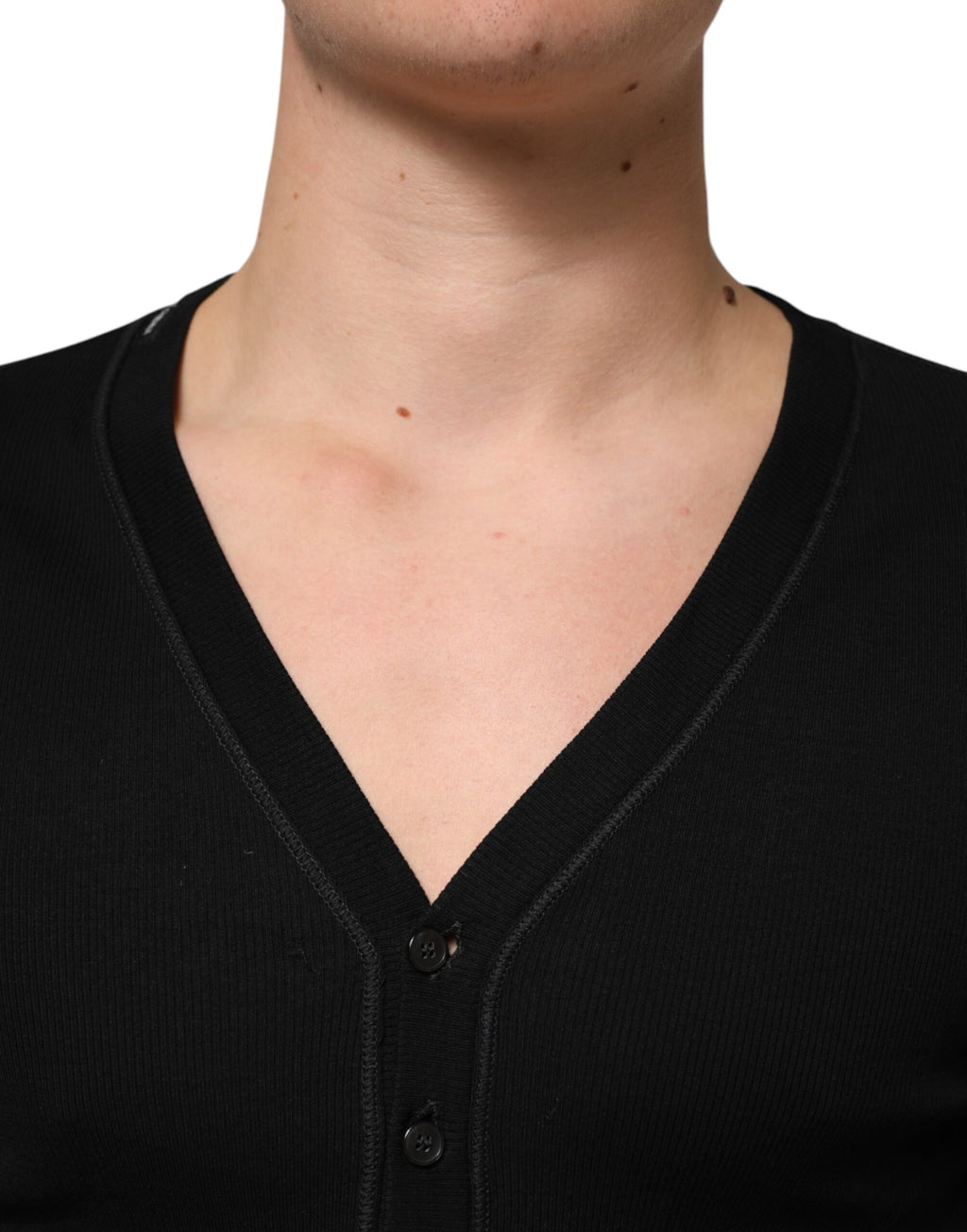 Dolce & Gabbana Black Cotton Button Up Men Cardigan Sweater - Eljoys Fashion 
