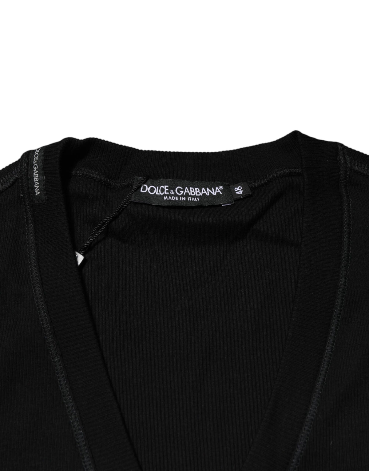 Dolce & Gabbana Black Cotton Button Up Men Cardigan Sweater - Eljoys Fashion 