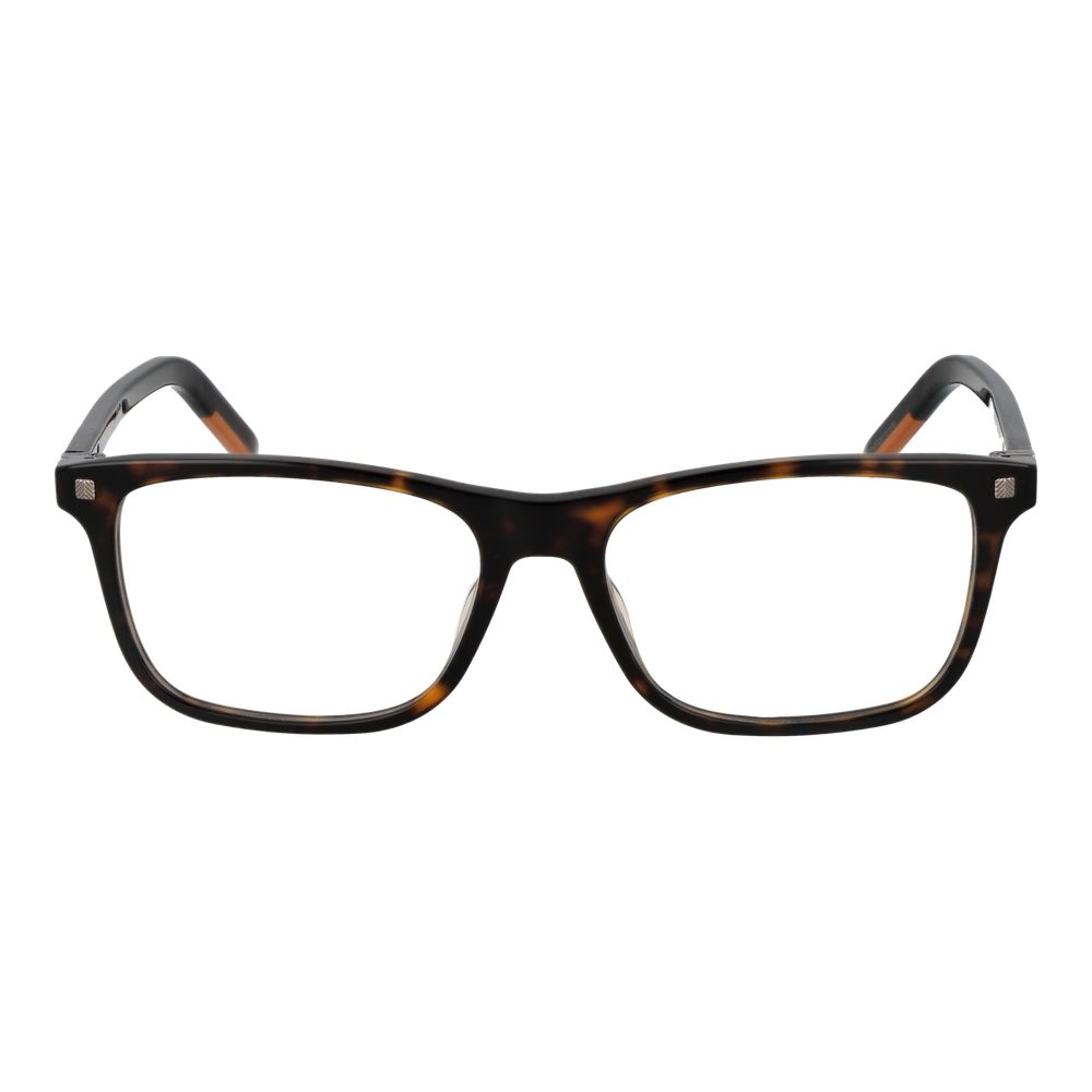 Ermenegildo Zegna brown acetate glasses frames with classic design and sleek finish, suitable for stylish eyewear.