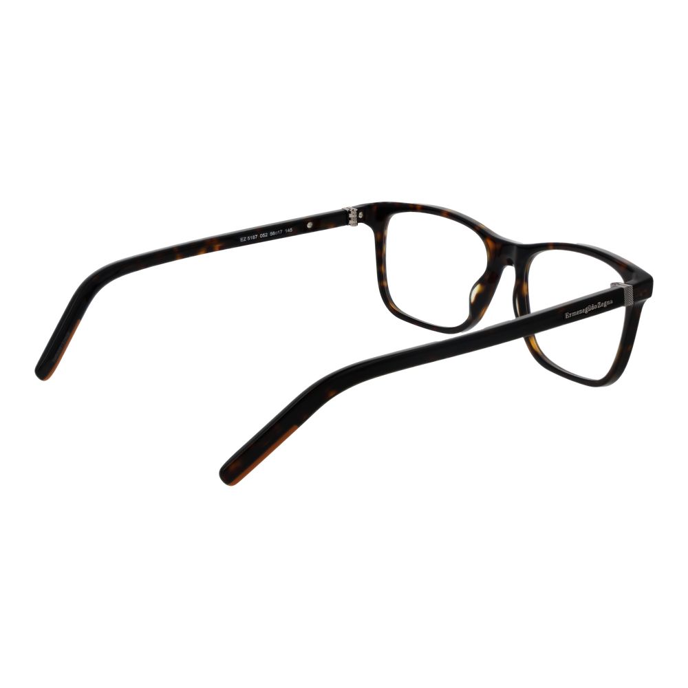 Ermenegildo Zegna brown acetate glasses frames with sleek design and glossy finish, showcasing elegant eyewear style.