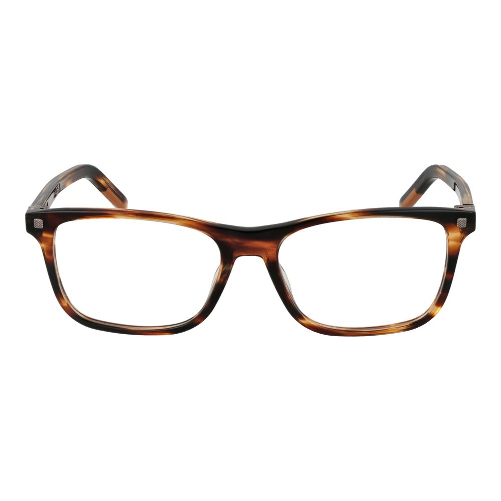 Ermenegildo Zegna brown acetate eyeglass frames with sleek design and subtle branding, suitable for stylish eyewear.